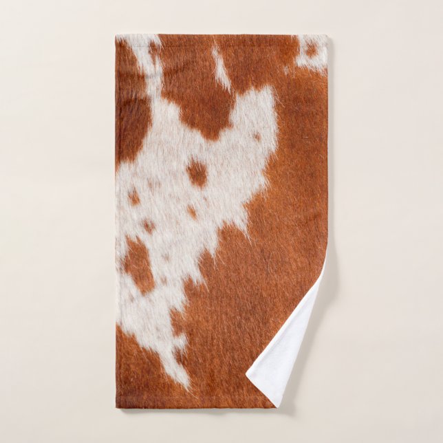 Luxury Cowhide Animal Skin Print  Throw Pillow Bath Towel Set (Hand Towel)