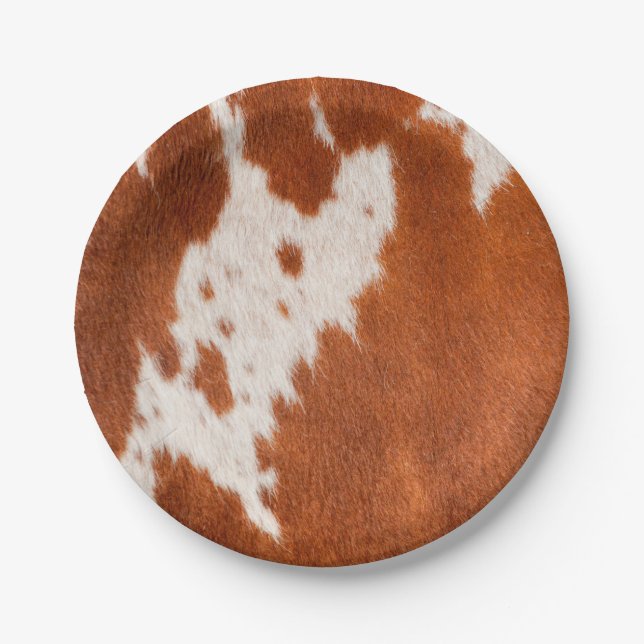 Luxury Cowhide Animal Skin Print  Throw Pillow Paper Plate (Front)