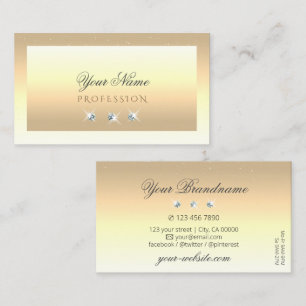 Luxury Cream Beige Ombre Sparkle Diamonds Modern Business Card