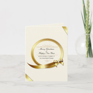 Luxury Cream & Gold Elegant Merry Christmas Card