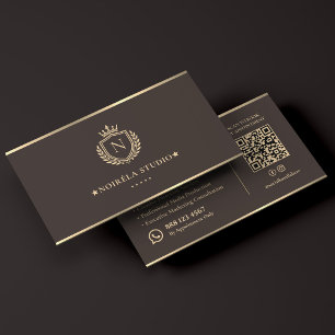 Luxury Creative Marketing Agency Crest Espresso Business Card