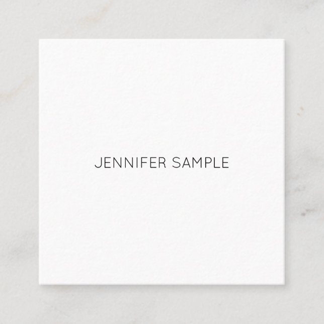 Luxury Creative Modern Minimalist Design Plain Square Business Card (Front)