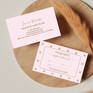 Luxury Crown Pattern Pink Appointment Card