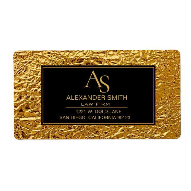 Luxury Crumpled Gold Foil Texture Elegant Metallic (Front)