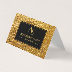 Luxury Crumpled Gold Foil Texture Elegant Metallic Business Card