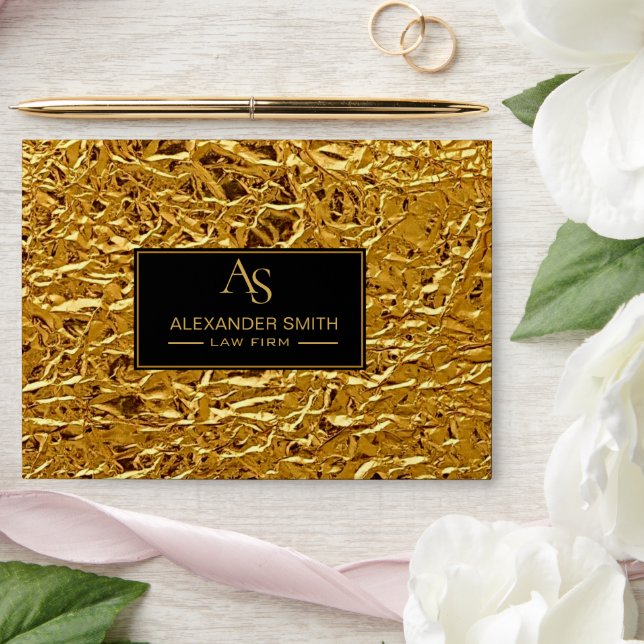 Luxury Crumpled Gold Foil Texture Elegant Metallic Envelope (Wedding)