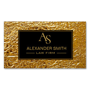 Luxury Crumpled Gold Foil Texture Elegant Metallic Magnetic Business Card