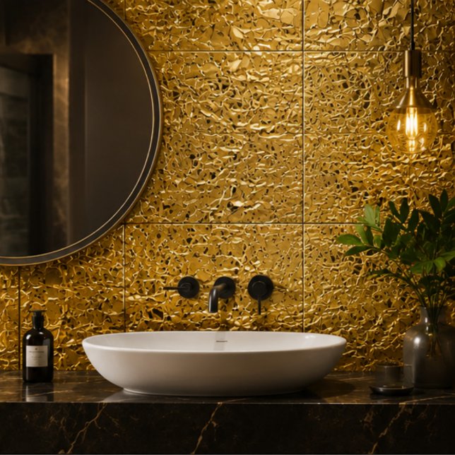 Luxury Crumpled Gold Foil Texture Elegant Metallic Tile (Creator Uploaded)