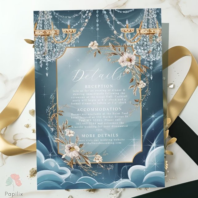 Luxury Crystal Chandelier floral Wedding Enclosure Card (Creator Uploaded)