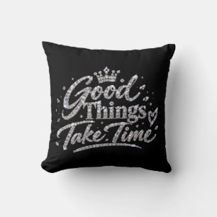 Luxury Crystal Crown Quote Cushion