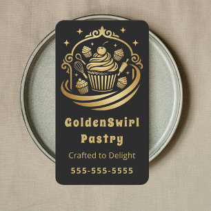 Luxury Cupcake Home Bakery Custom Pastry Chef Business Card