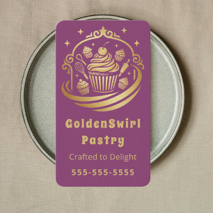Luxury Cupcake Home Bakery Pastry Chef Modern Business Card
