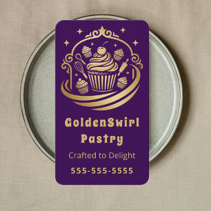 Luxury Cupcake Home Bakery Pastry Chef Purple Business Card