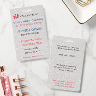 Luxury Custom Employee Security Badge ID Badge