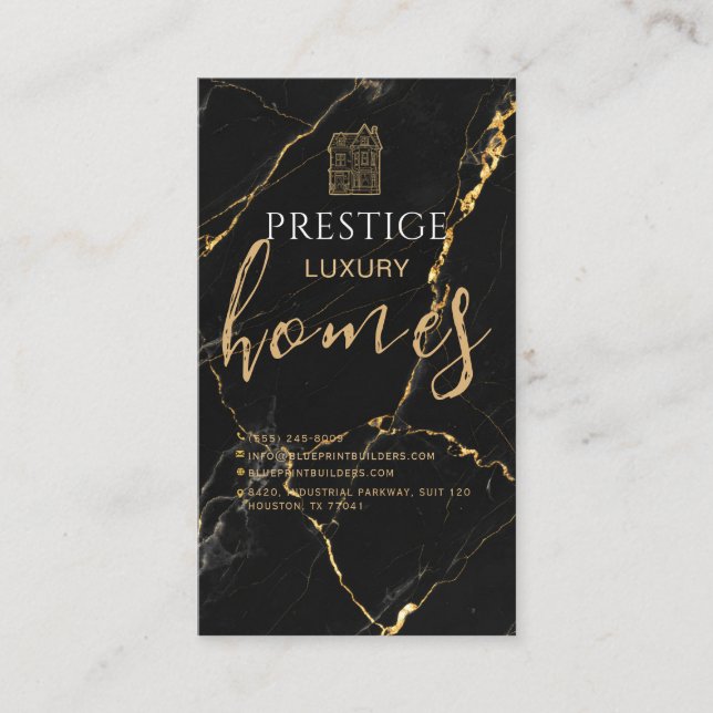 Luxury Custom Home Builder Business Card (Front)