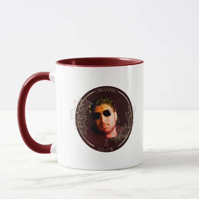 Luxury Custom Photo - Burgundy Gold Marble  Mug (Left)