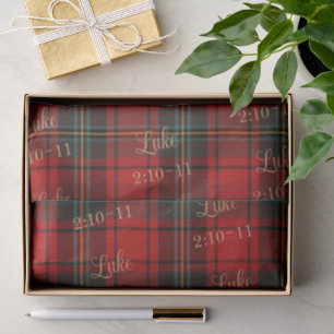 Luxury Custom Red Tartan Christmas Classic Plaid Tissue Paper