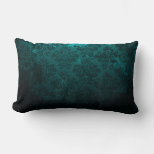 Luxury Damask Dark Green Lumbar Cushion