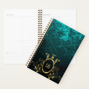 Luxury Damask gold Frame monogram Planner