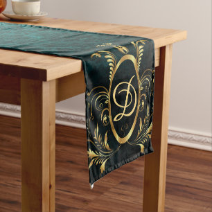 Luxury Damask gold Frame Personalised Short Table Runner