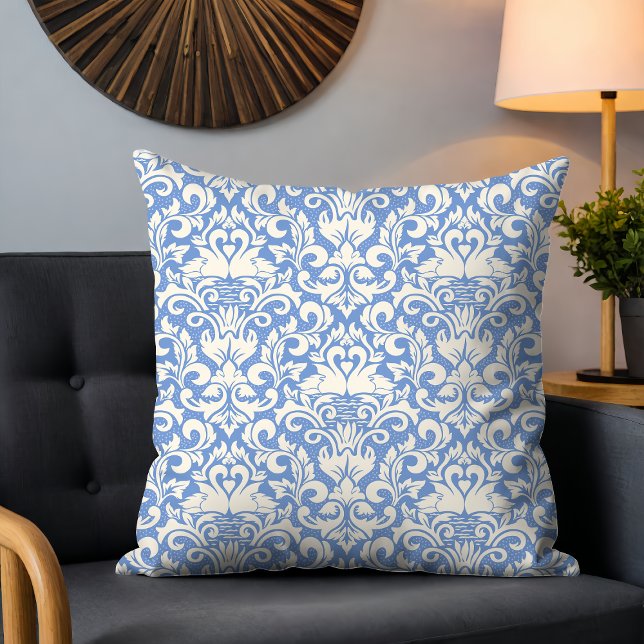 Luxury Damask Romantic Swan Love Cushion (Creator Uploaded)