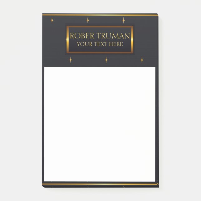 Luxury Dark Blue elegant gold design Post-it Notes (Front)