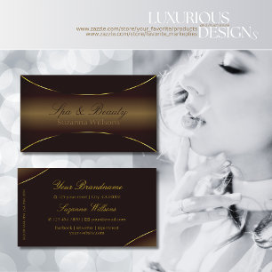 Luxury Dark Coffee Brown with Elegant Gold Decor Business Card