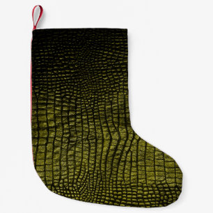 Luxury dark crocodile texture small christmas stocking