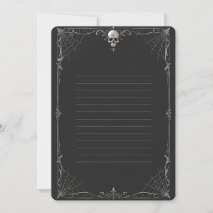 Luxury Dark Gothic Skull Halloween Party Invitatio Invitation