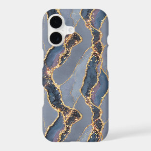 Luxury Dark Gray Marble Texture with Gold Veins