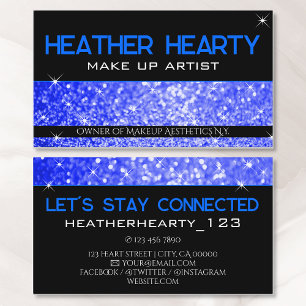 Luxury Dark Navy Blue Bright Glitter Glam Glamour  Business Card