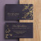 Luxury dark purple elegant faux gold foil foliage