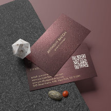Luxury Dark Red Glitter Business Card