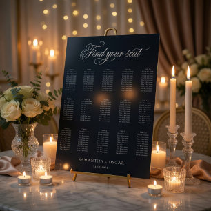 Luxury Dark Slate Wedding Seating Chart