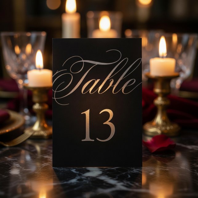 Luxury Dark Slate Wedding  Table Number (Creator Uploaded)