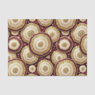 Luxury Decoupage Burgundy + Gold Agate Geode Tissue Paper