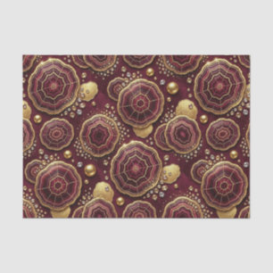 Luxury Decoupage Burgundy + Gold Agate Geode Tissue Paper