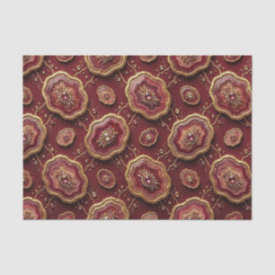 Luxury Decoupage Burgundy + Gold Agate Geode Tissue Paper