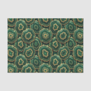 Luxury Decoupage   Forest Green + Gold Agate Geode Tissue Paper