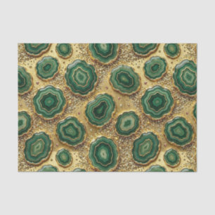 Luxury Decoupage   Forest Green + Gold Agate Geode Tissue Paper