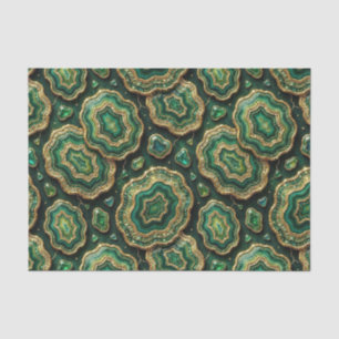 Luxury Decoupage   Forest Green + Gold Agate Geode Tissue Paper
