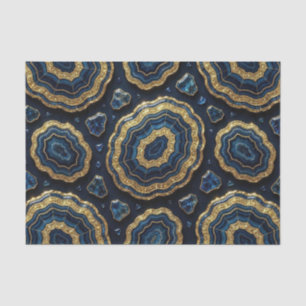 Luxury Decoupage   Navy Blue + Gold Agate Geode Tissue Paper