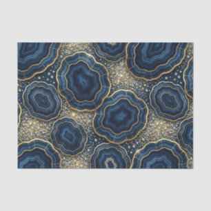 Luxury Decoupage   Navy Blue + Gold Agate Geode Tissue Paper