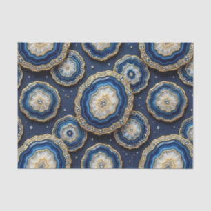 Luxury Decoupage   Navy Blue + Gold Agate Geode Tissue Paper