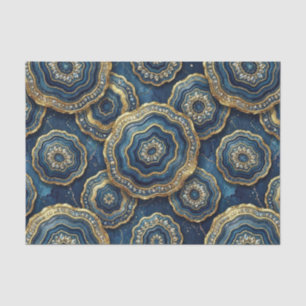 Luxury Decoupage   Navy Blue + Gold Agate Geode Tissue Paper
