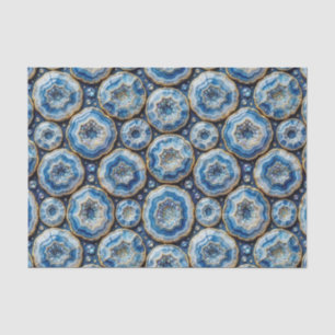 Luxury Decoupage Ocean Blue + Gold Agate Geode Tissue Paper