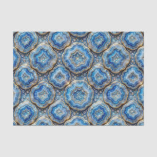 Luxury Decoupage   Ocean Blue + Gold Agate Geode Tissue Paper