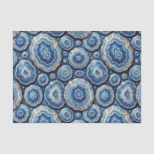 Luxury Decoupage Ocean Blue + Gold Agate Geode Tissue Paper