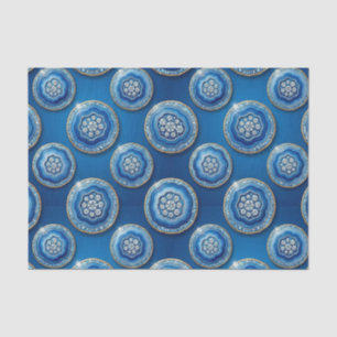 Luxury Decoupage Ocean Blue + Gold Agate Geode Tissue Paper