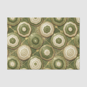 Luxury Decoupage Olive Green + Gold Agate Geode Tissue Paper